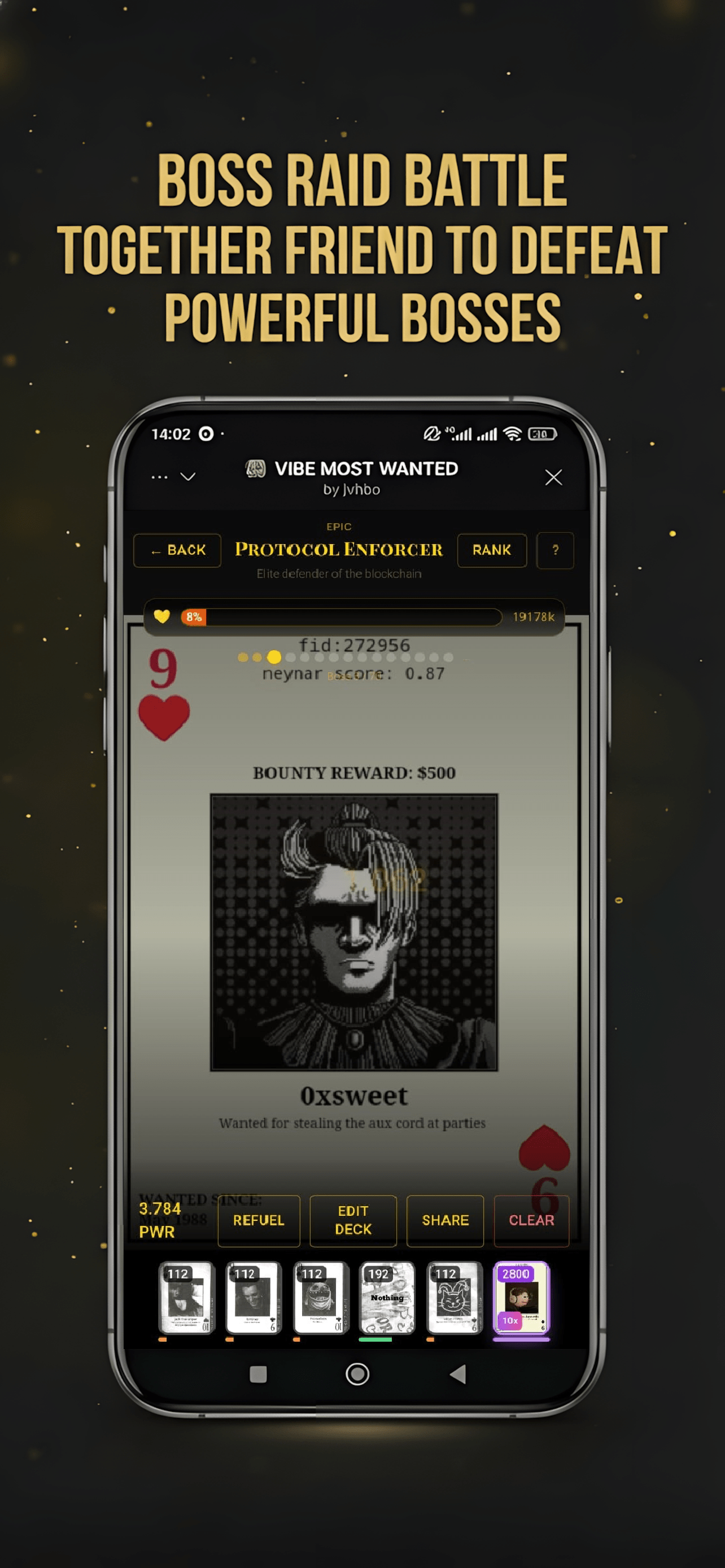 Vibe Most Wanted interface